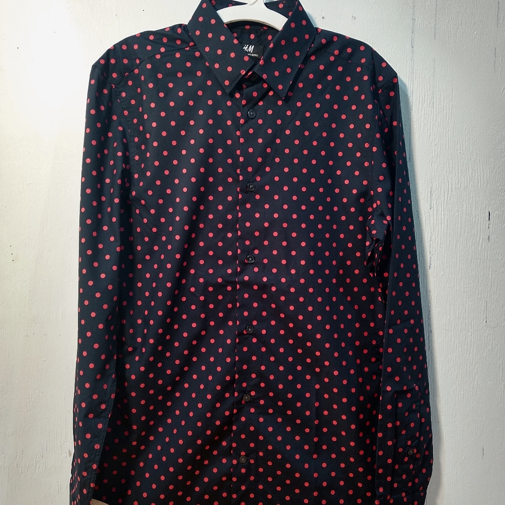NWT Men's Polka-dot button down shirt